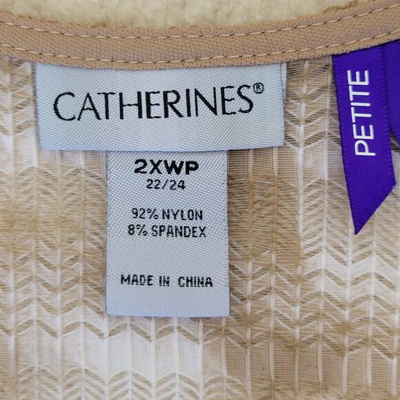 Catherines Size 2XWP Open Front Open Weave Duster Cardigan Topper Ombre Petite - Picture 13 of 14
